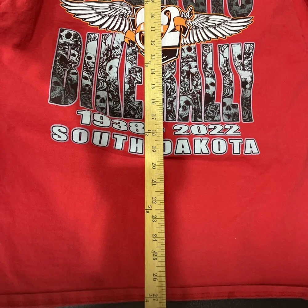 Sturgis Bike Rally Graphic T-Shirt Mens XL Red 2022 82nd Annual South Dakota Tee - Picture 6 of 7